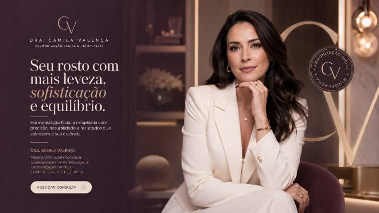 Modelo de hero para clínica de estética com autoridade médica e chamada para consulta