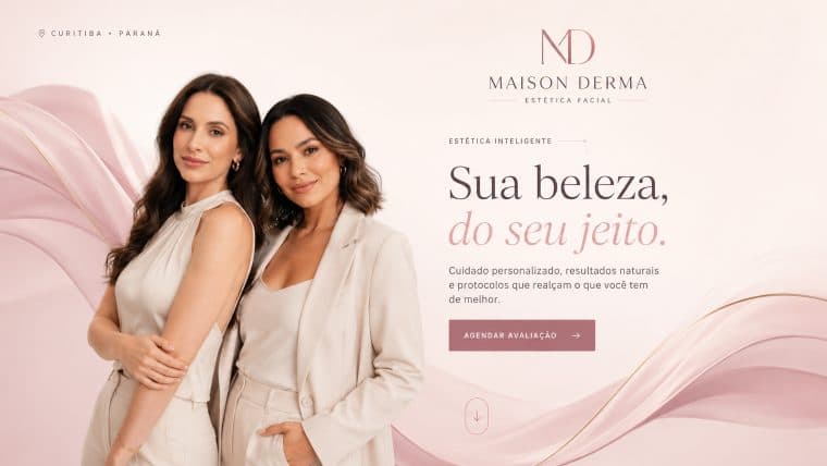 Modelo de site para clínica de estética com apresentação de beleza personalizada