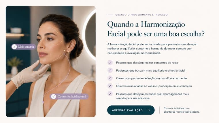Modelo de página de procedimento para harmonização facial em clínica de estética