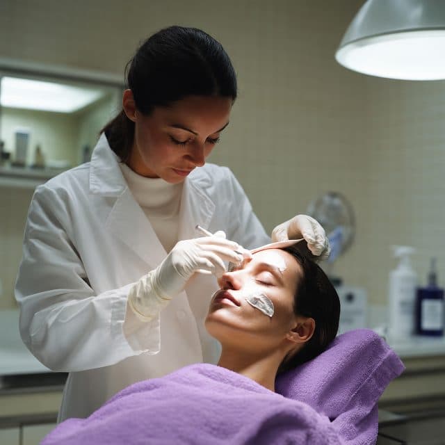 Procedimento estético facial com foco em confiança e cuidado