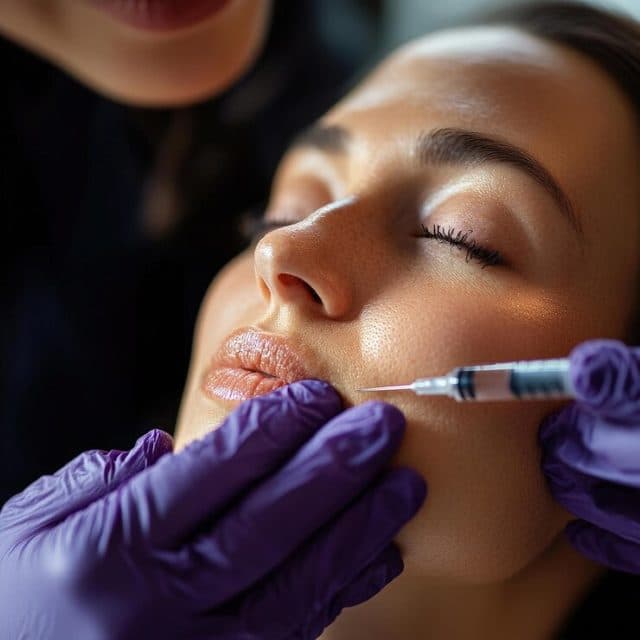 Tratamento facial em clínica de estética com estrutura moderna
